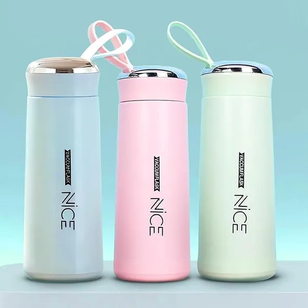 Set_of_2__|_400_ml_Nice_Water_Bottle_BPA_Free_Bottle_Glass_inner_liner_with_Plastic_Shell