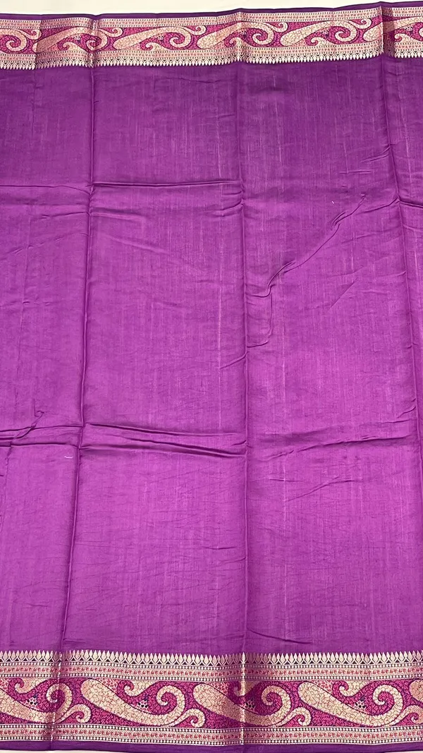 Humairah_Pure_Handwoven_Purple_Chiniya_Silk_Gold_Zari_Booti_Paisley_Mina_Anchal_with_Paisley_Mina_Zari_Border_Banarasi_Saree_with_Purple_Blouse_piece