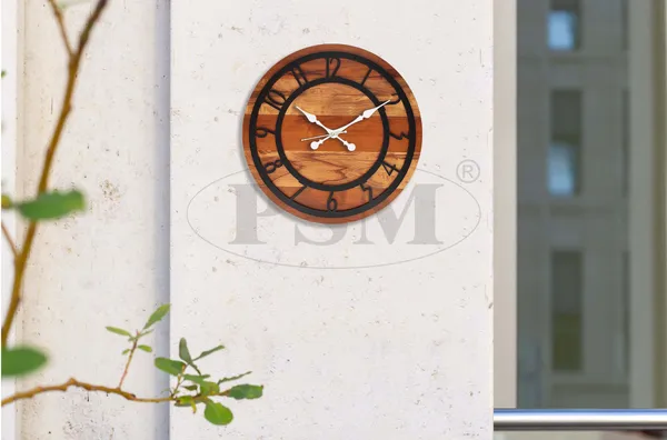LASER_CUT_WOODEN_WALL_CLOCK_BROWN_IVORY_BLACK__INCH_ROUND_PSM_1109