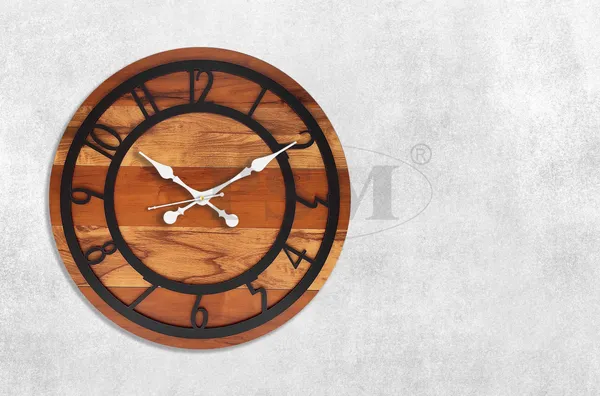 LASER_CUT_WOODEN_WALL_CLOCK_BROWN_IVORY_BLACK__INCH_ROUND_PSM_1109