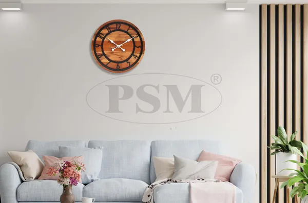 LASER_CUT_WOODEN_WALL_CLOCK_BROWN_IVORY_BLACK__INCH_ROUND_PSM_1109