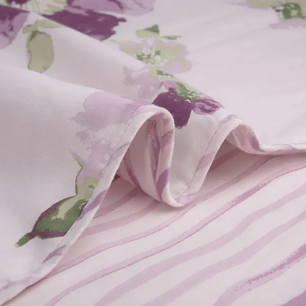 Cotton_Reversible_Double_Dohar,_Lightweight_AC_Blanket_for_All_Weather_Use_|_Floral_Fusion_-_Purple_&_Green