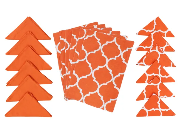 Pack_for_18_Pieces_Cotton_Orange_Ogee_Printed_Place_Mat_With_Napkin_Set_for_Dining_and_Center_Table
