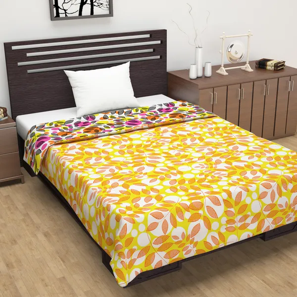 Floral_Single_Dohar_for_AC_Room_(Polyester,_Pink_and_Yellow)