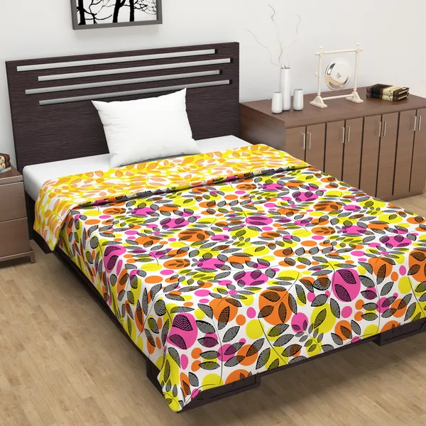 Floral_Single_Dohar_for_AC_Room_(Polyester,_Pink_and_Yellow)