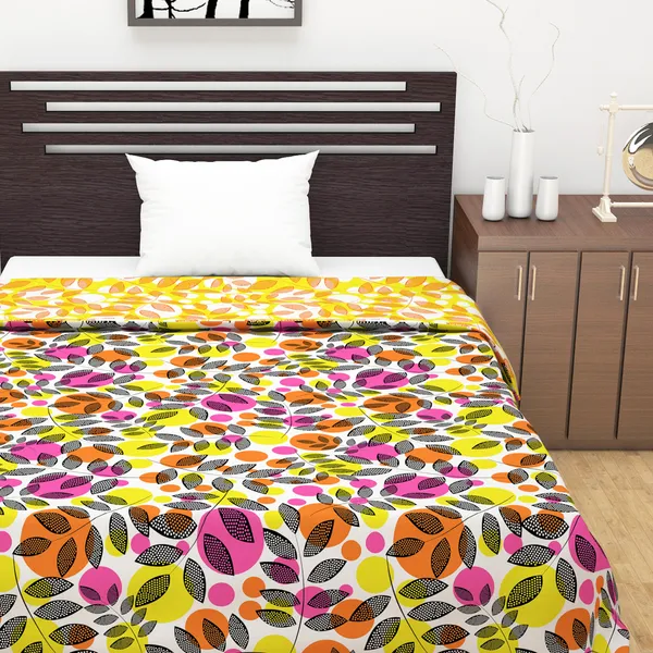 Floral_Single_Dohar_for_AC_Room_(Polyester,_Pink_and_Yellow)