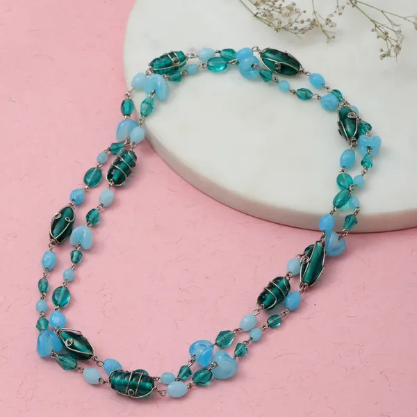 Turqouise_Beaded_Fancy_Long_Necklace_For_Women