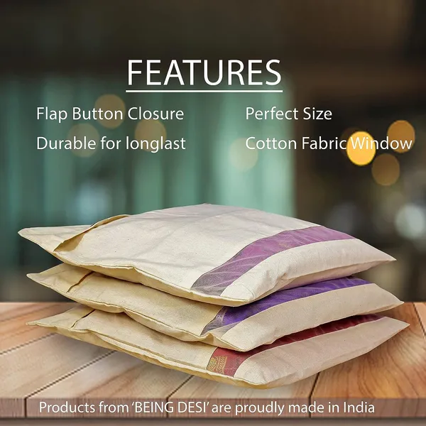 Cream_Set_Of_24_Cotton_Saree_Cover_For_Storage_With_Mesh/_Window_(16.5_X_14.5_Inch)