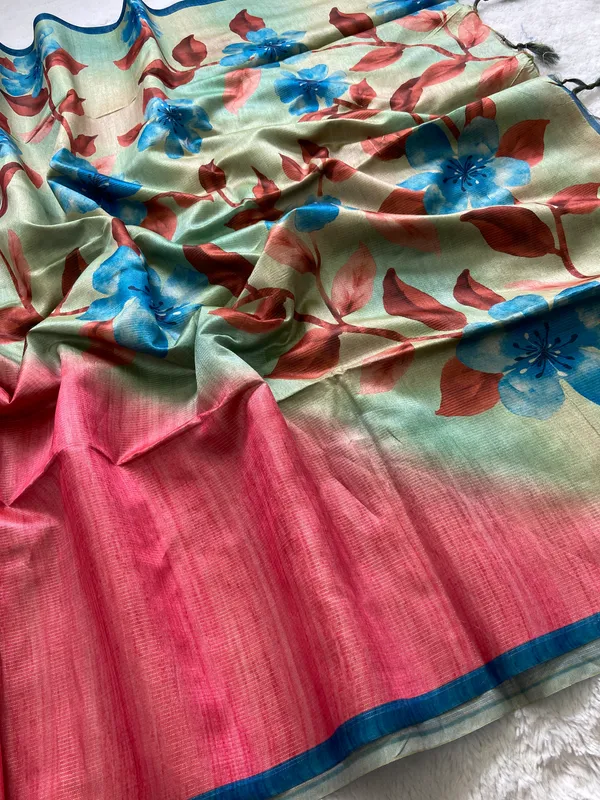 Lavanya_Pink_–_Graceful_Navratri_Special_|_Soft_Tussar_Silk_Saree_with_Print,_Zari_Line_Saree_&_Print_Blouse_with_Tassels