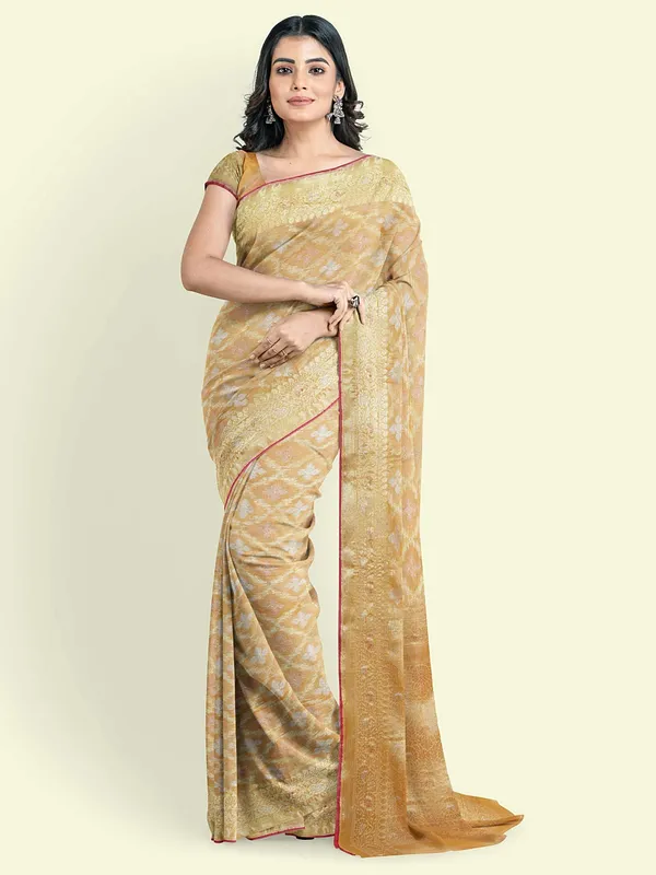 Beige_Cotton_Silk_Banarasi_Sarees_For_Women