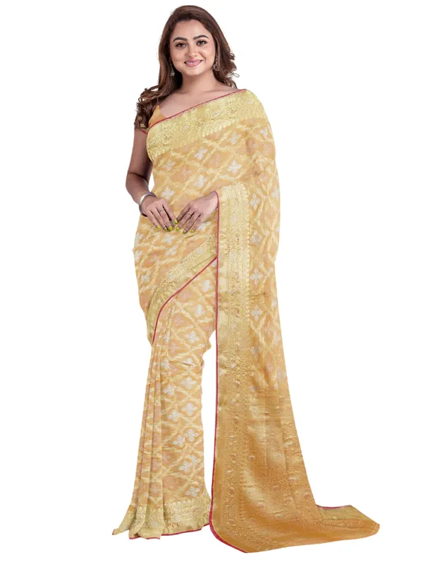 Beige_Cotton_Silk_Banarasi_Sarees_For_Women