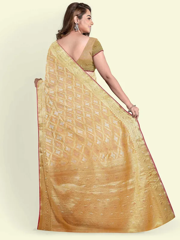 Beige_Cotton_Silk_Banarasi_Sarees_For_Women