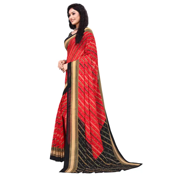 Rekha_Maniyar_Women's_Georgette_Fancy_Leheria_Printed_Saree_With_Unstitched_Blouse