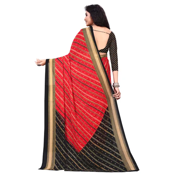 Rekha_Maniyar_Women's_Georgette_Fancy_Leheria_Printed_Saree_With_Unstitched_Blouse