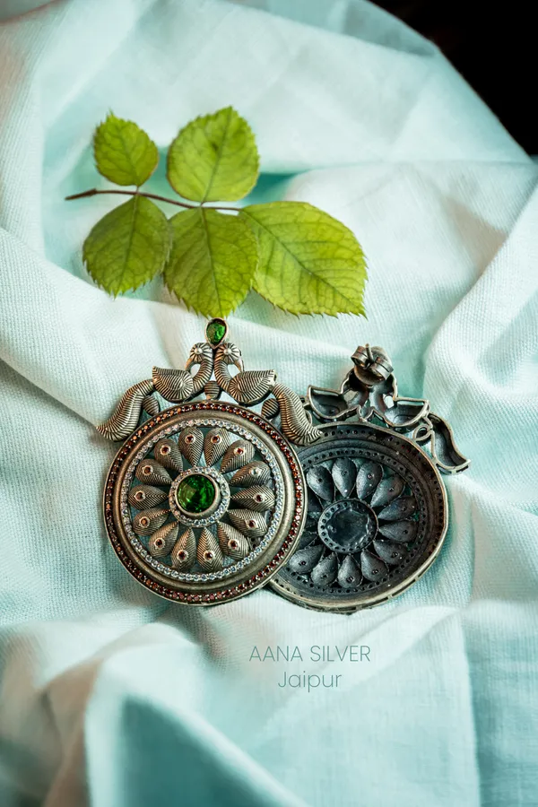 925_Pure_Sterling_Silver_|_Dual_Peacock_Kundan_Earrings_|_Well_Stamped_&_Hallmarked