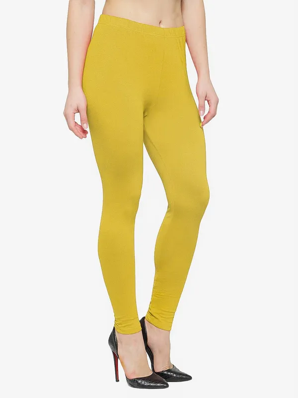 Mustard_Cotton_Strechable_Sny_Fit_Ankle_Length_Leggings_For_Women