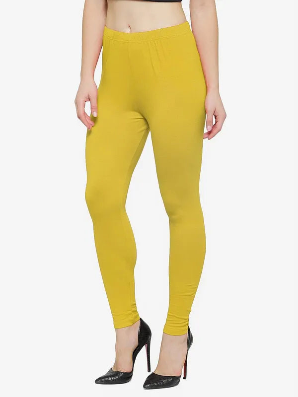 Mustard_Cotton_Strechable_Sny_Fit_Ankle_Length_Leggings_For_Women