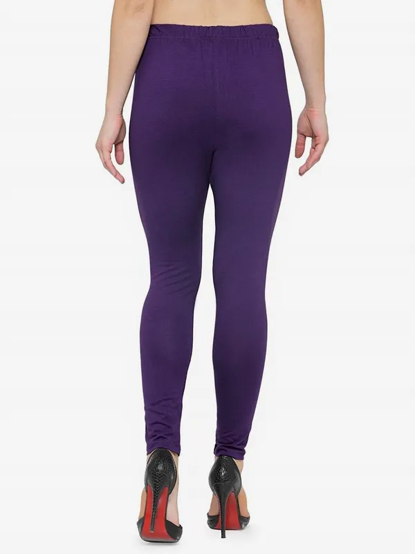 Purple_Cotton_Strechable_Sny_Fit_Ankle_Length_Leggings_For_Women
