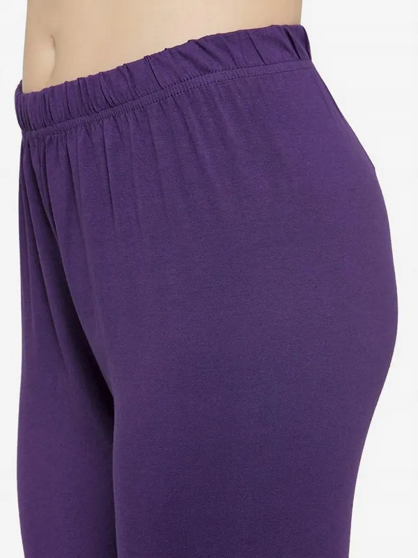 Purple_Cotton_Strechable_Sny_Fit_Ankle_Length_Leggings_For_Women