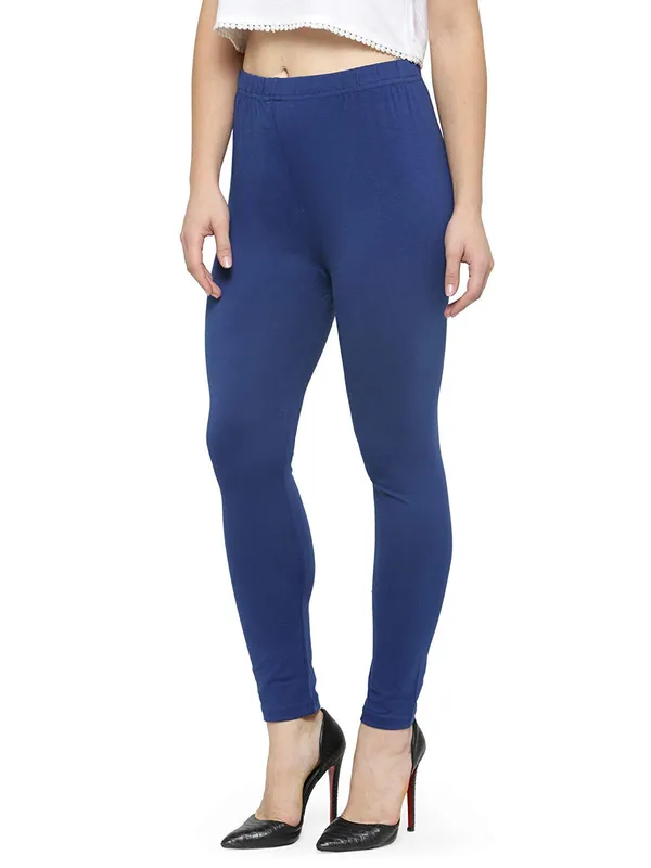 RoyalBlue_Cotton_Strechable_Sny_Fit_Ankle_Length_Leggings_For_Women