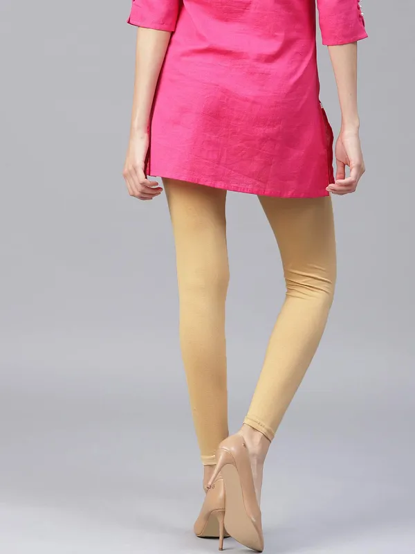 Beige_Cotton_Strechable_Sny_Fit_Ankle_Length_Leggings_For_Women