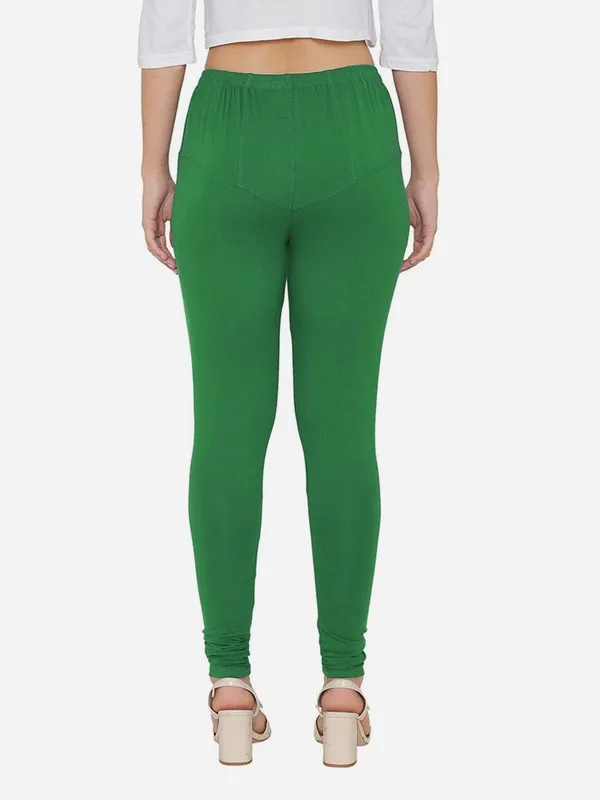 ForestGreen_Cotton_Strechable_Churidar_Full_Length_Leggings_For_Women