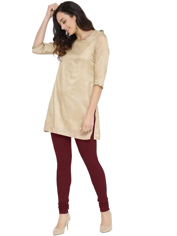 Maroon_Cotton_Strechable_Churidar_Full_Length_Leggings_For_Women