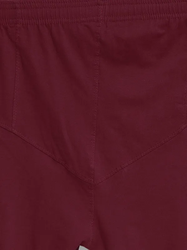 Maroon_Cotton_Strechable_Churidar_Full_Length_Leggings_For_Women