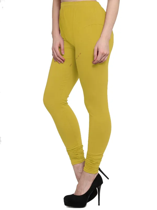 Mustard_Cotton_Strechable_Churidar_Full_Length_Leggings_For_Women