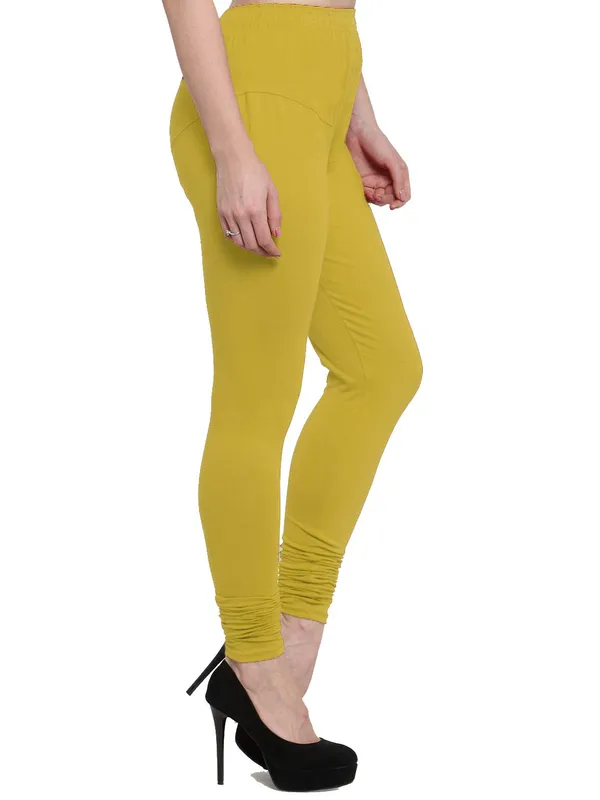 Mustard_Cotton_Strechable_Churidar_Full_Length_Leggings_For_Women