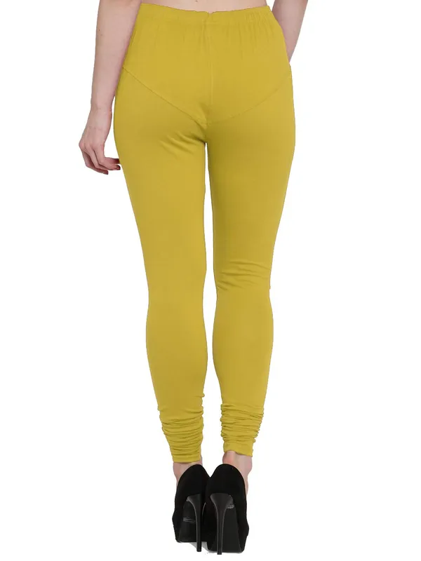 Mustard_Cotton_Strechable_Churidar_Full_Length_Leggings_For_Women