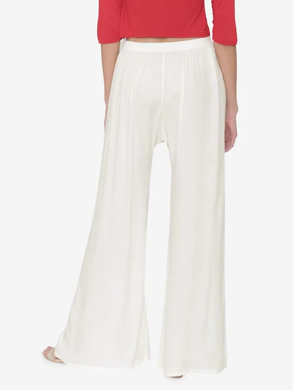 Cream_Rayon_Wide_Leg_Ethnic_Wear_Palazzo_Pant_For_Women