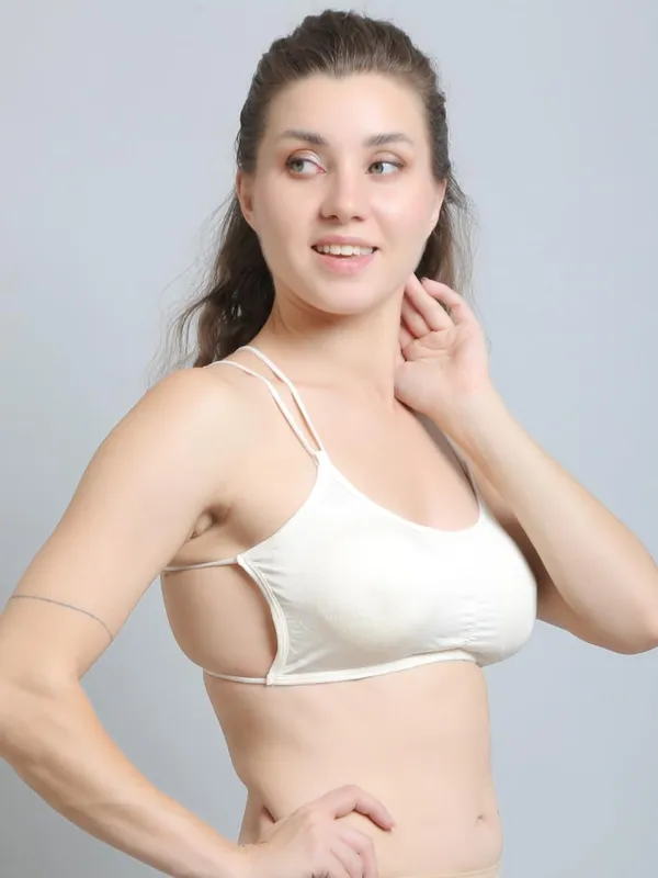 White_Lycra_Cross_Design_Bralettes_Sports_Bra_For_Women