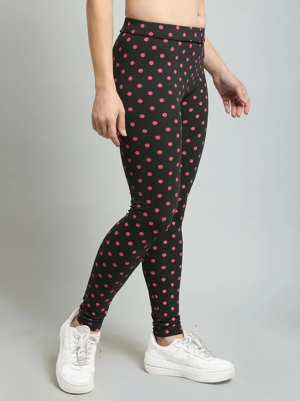 Black_Cotton_Dots_Print_Imported_Regular_Fit_Leggings_For_Women