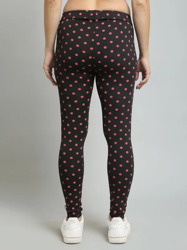 Black_Cotton_Dots_Print_Imported_Regular_Fit_Leggings_For_Women
