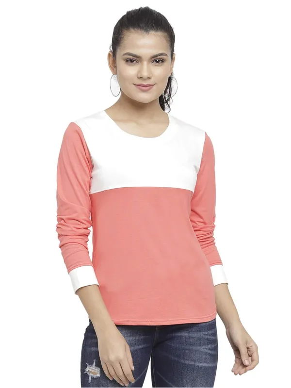 OffWhiteCoral_Cotton_Strechable_Long_Sleeves_Tee_Top_T-ShirtsOffCoral_For_Women