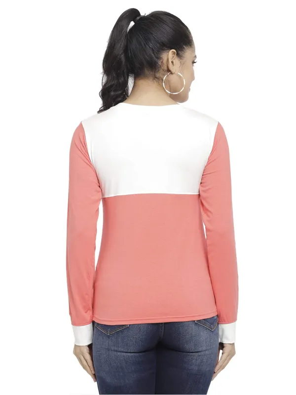 OffWhiteCoral_Cotton_Strechable_Long_Sleeves_Tee_Top_T-ShirtsOffCoral_For_Women