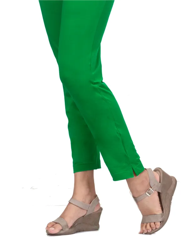 Green_Cotton_Lycra_4_Way_Stretchable_Kurti_Pant_(__Pant/Pencil_Pant)_For_Women_With_Side_Pocket