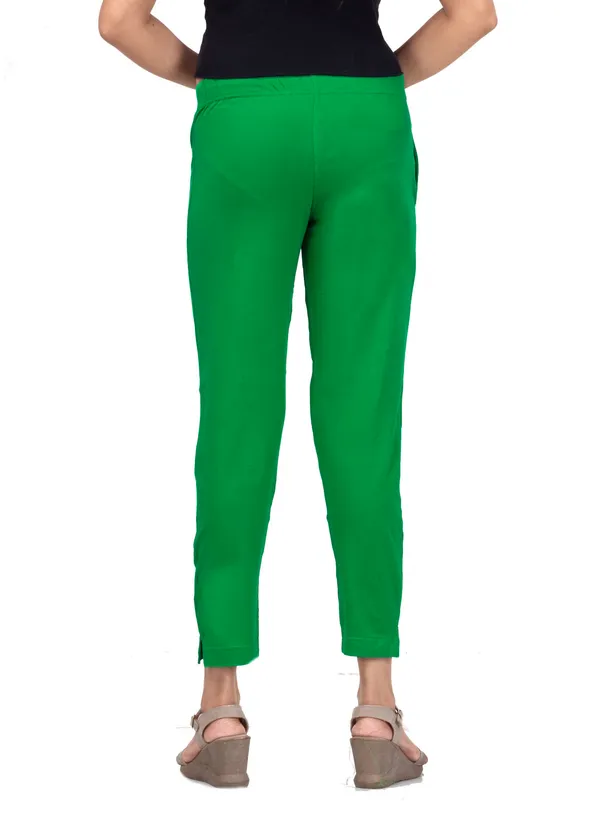 Green_Cotton_Lycra_4_Way_Stretchable_Kurti_Pant_(__Pant/Pencil_Pant)_For_Women_With_Side_Pocket