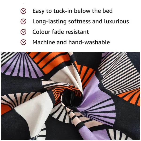 220TC_Cotton_Feel_Printed_King_Size_Double_Bed_Flat_Bedsheet_with_2_Pillow_Cover_(90x100_inches)_Square_Checks