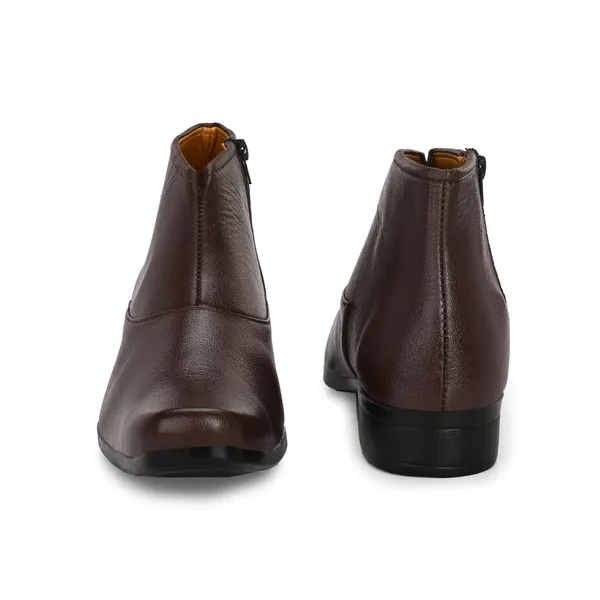 Brown_Leatherette_And_Pu_Zipper_Boots_For_Men