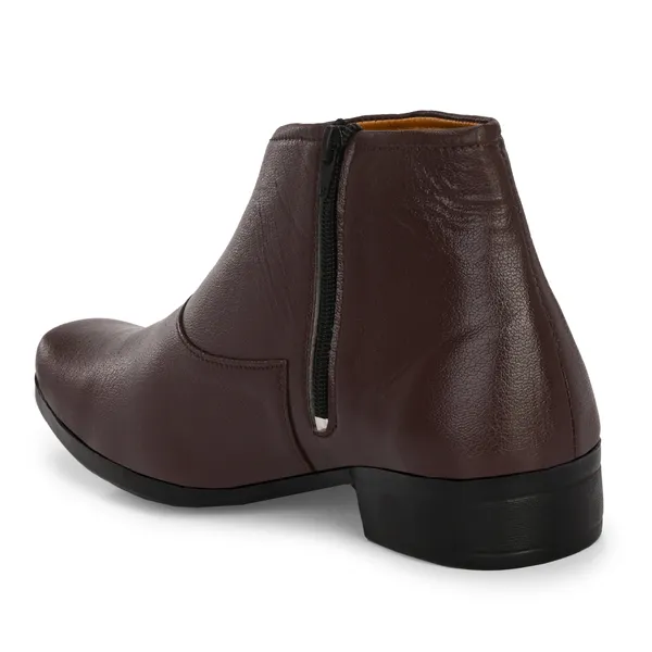 Brown_Leatherette_And_Pu_Zipper_Boots_For_Men