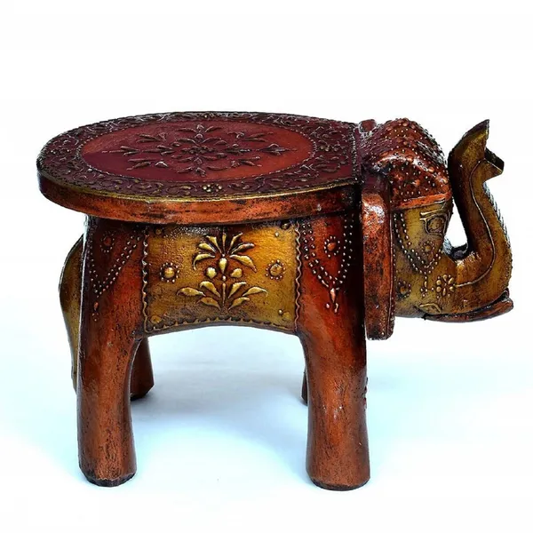 Handicrafy_Hand_Painted_Decorative_wooden_Elephant_Stool