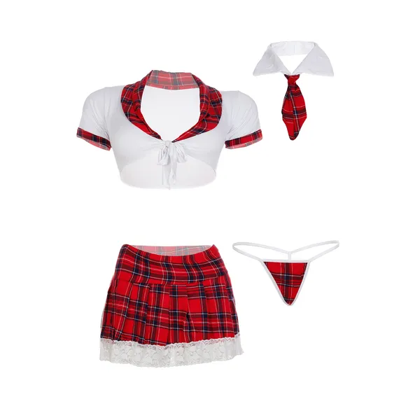 White_&_Red_School_Girl_Role_Play_Costume_For_Women