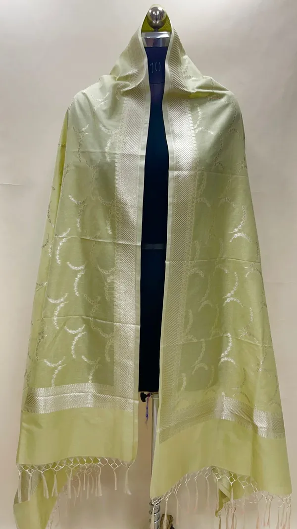 Humairah_Presents_Pista_Green_Nakli_Semi_Katan_Silk_Silver_Zari_Banarasi_Dupatta
