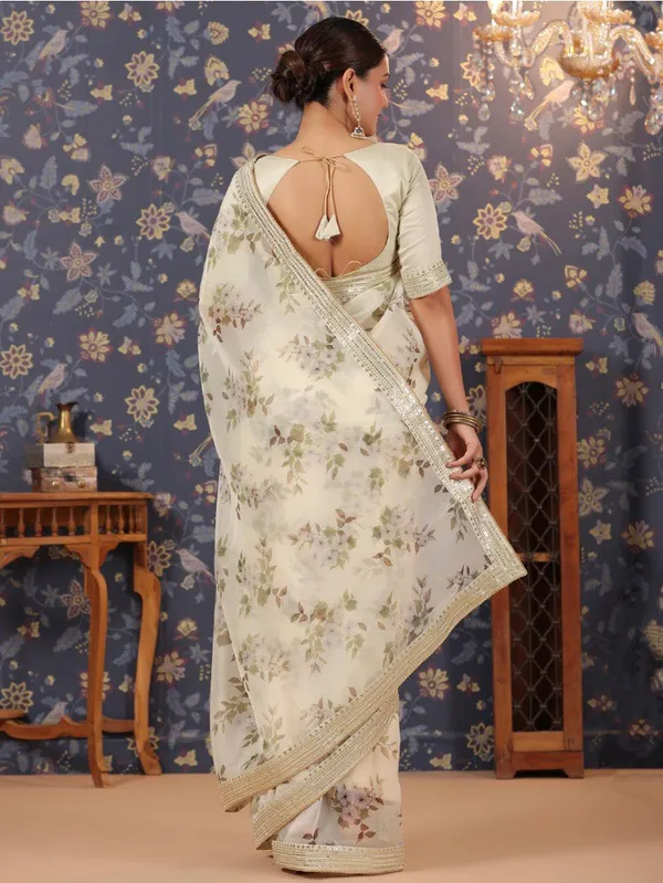 Aria_Off-White_Floral_Printed_Organza_Saree