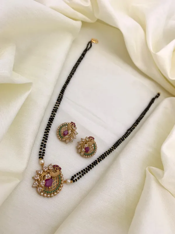 Mangalsutra with earrings online clearance