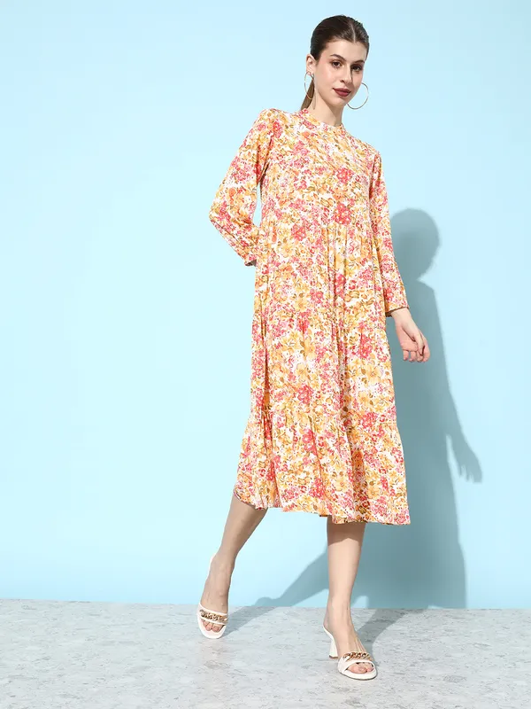 Multicolor_Crepe_Fit_and_Flare_Dress_For_Women
