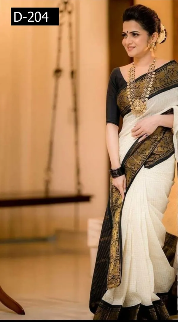 White_Woven_Kanjivaram_Silk_Saree_with_Saree_Cover