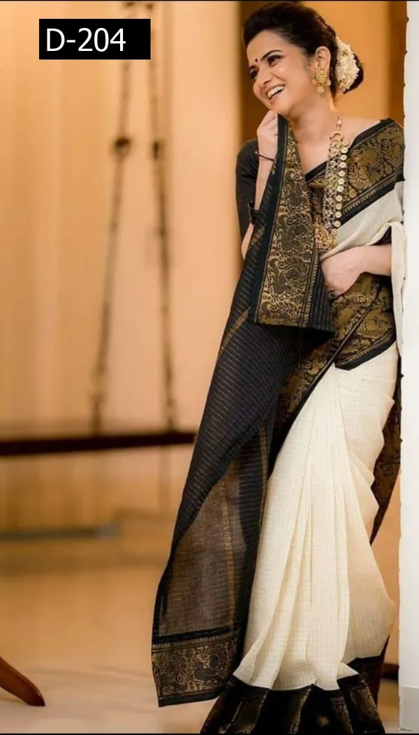 White_Woven_Kanjivaram_Silk_Saree_with_Saree_Cover